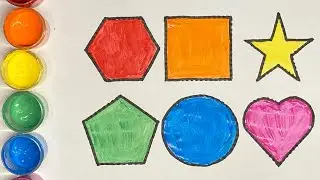 Shapes Drawing for Kids, Learn 2d shapes, colors for toddlers | Preschool Toddler Learning Video