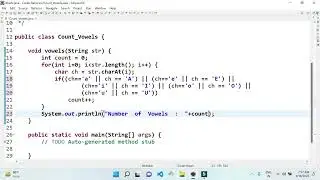 How to count number of vowels in a string in java? | String in Java