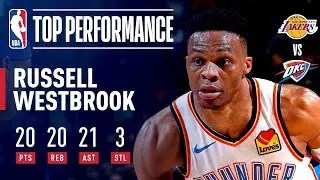 Russell Westbrook Becomes 2nd-EVER To Post 20p/20a/20r In A Game! | April 2, 2019