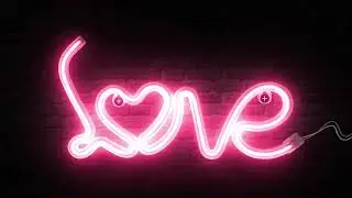 love neon light animation background no copyright video footage