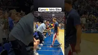 Stephen Curry greets actor ⭐️ Idris Elba prior to USA’s exhibition! 🤝🔥|#Shorts