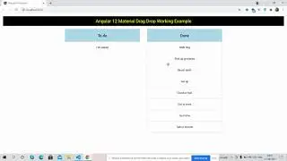 Angular 12 Material Drag Drop Working Example with Code Snippet