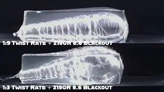 8.6 BLK | Ballistic Gel Slow Motion Footage | 1:3 210 Grain vs. 1:9 210 Grain