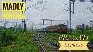 12126 Pragati Express Madly Honking through Diva Jn!