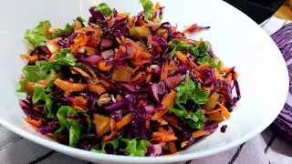 A Turkish neighbor gave me a recipe for red cabbage salad. So simple, but so delicious!
