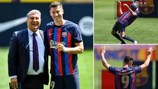 LEWANDOWSKI PRESENTED AS A BARCELONA PLAYER! Incredible scenes at the Camp Nou!