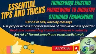 Realtime Framework Structure : slf4j warning, Access modifier & commenting standard & Implicit Wait