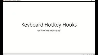 VB203 - VB NET HotKey Hooks