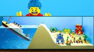 Lego Titanic Sinking Experiment: Lego City Flooded By Sand Dam Collapse - Lego Dam Breach Experiment