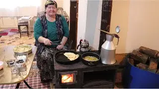 Delicious Village Breakfast on Wood Stove