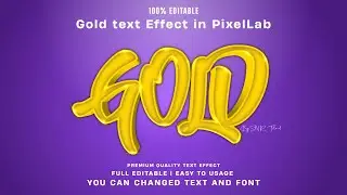 How to Create Amazing Gold 3D Text Effect | 100 % Editable PixelLab plp File | Easy to Usage