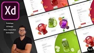 Adobe XD Web Design Animation Techniques Course - Part 2.  Clean and Interactive  Web Ui Design