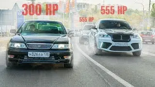 КАК ОБЛОМАТЬ ПОНТЫ? BMW X6M и MERCEDES E63s AMG против TOYOTA MARK 2 и NISSAN GT-R