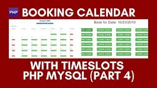 How to create a booking calendar with time slots php mysql part 4