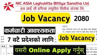 NIC Asia Laghubitta Bittiya Sanstha Limited Vacancy 2080