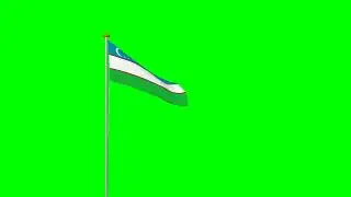 Uzbekistan flag green screen videos free use 