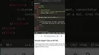 HTML-Disable Right Click 💻 #coding #html #programming