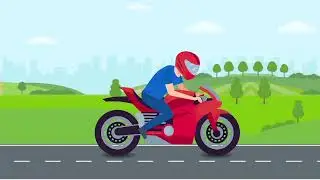 Motorbike run on road green screen effect