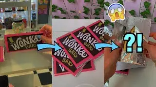 UNBOXING WONKA BARS TRYING TO FIND A GOLDEN TICKET!!😱🍫*ASMR* 