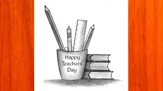 Teachers day drawing || How to draw happy teacher's day drawing || Happy teachers day 2024