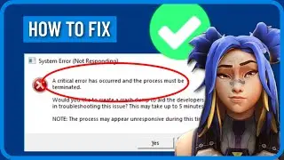 How to Fix Valorant Error: A Critical Error Has Occurred and Process Must Be Terminated (2024)