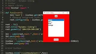 Bind  Listbox with Mouse Click / ListBox Part 2 / Tkintervtutorial in Hindi / Dynamic Coding /