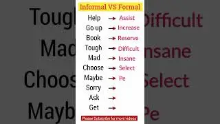 Informal VS Formal #english #vocabulary #learnenglish #spokenenglish #shorts #short