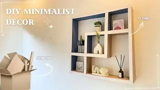 DIY Minimalist Wall Shelf from Upcycled Cardboard | Easy Home Decor Ideas