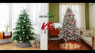 Flocked Christmas tree VS Evergreen Christmas Tree which one would you pick?