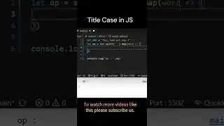 Interview Challenge # 103  || How to implement Titlecase in JS #javascript #shorts