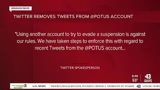 Twitter says it's taken down @POTUS tweets following @realDonaldTrump suspension