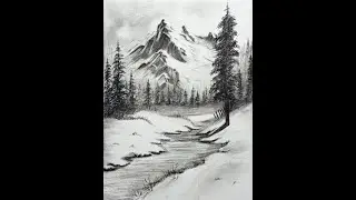 How to draw Simple Scenery Landscape with Pencil| Easy Art For Beginners| Step by Step| Charcoal Art
