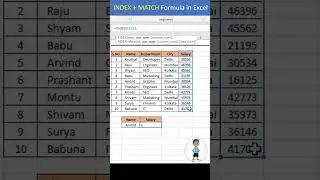 INDEX + MATCH Formula in Excel #exceltutorial #excel #exceltips #exceltutorial #microsoftexcel