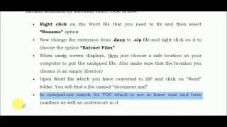 How to Repair Word Document XML Line 2 Column?