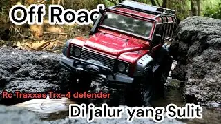 Traxxas trx 4 defender off road yang sangat menakutkan || off road on very scary tracks