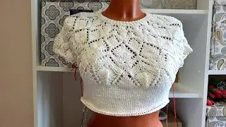 Джемпер на КРУГЛОЙ КОКЕТКЕ промежуточные итоги. Готова кофточка для малыша. Вязание спицами