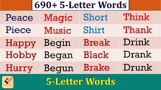 5-Letter words : 690+ important Five-Letter words in English | Vocabulary words | Mohan Saha