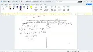 ANGLES AND POLYGONS EXTERIOR ANGLES AND THE NUMBER OF SIDES