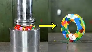 Can you turn LEGO Bricks into Donut with the Hydraulic Press?