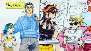 Jolyne and Jotaro in Italy Jojo Comic Dub