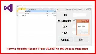 How to Update Data From VB.NET to MS-Access Database||VB.NET Tutorial