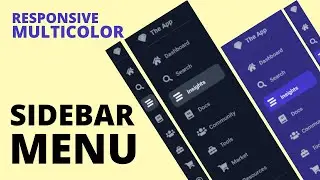 Responsive Multicolor Sidebar Menu  HTML - CSS - Pure JS