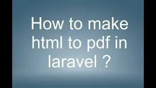 How to Generate pdf in laravel ? | Hindi