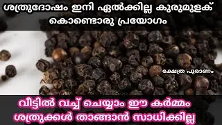 ശത്രുക്കൾ കാൽക്കൽ വീണ് മാപ്പ് ചോദിക്കാൻ കുരുമുളക് കൊണ്ടൊരു പ്രയോഗംjyothisham Malayalam.shatru dosham