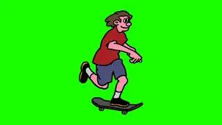 boy with scating boad green screen free video