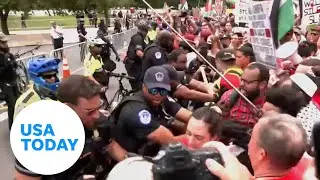 Protesters pepper sprayed in DC protests ahead of Netanyahu speech | USA TODAY