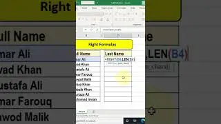 How To Extract Last Name || Right Formula || Excel Formulas