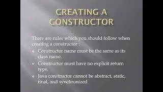 Session 25 - Java Constructor part 1 -  Explanation