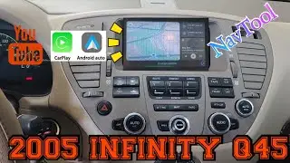 2005 INFINITY Q45 Carplay Android Auto wireless mirror cast step by step Navtool module install