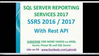 SSRS with Rest API | restful api in ssrs 2017 examples | api in ssrs